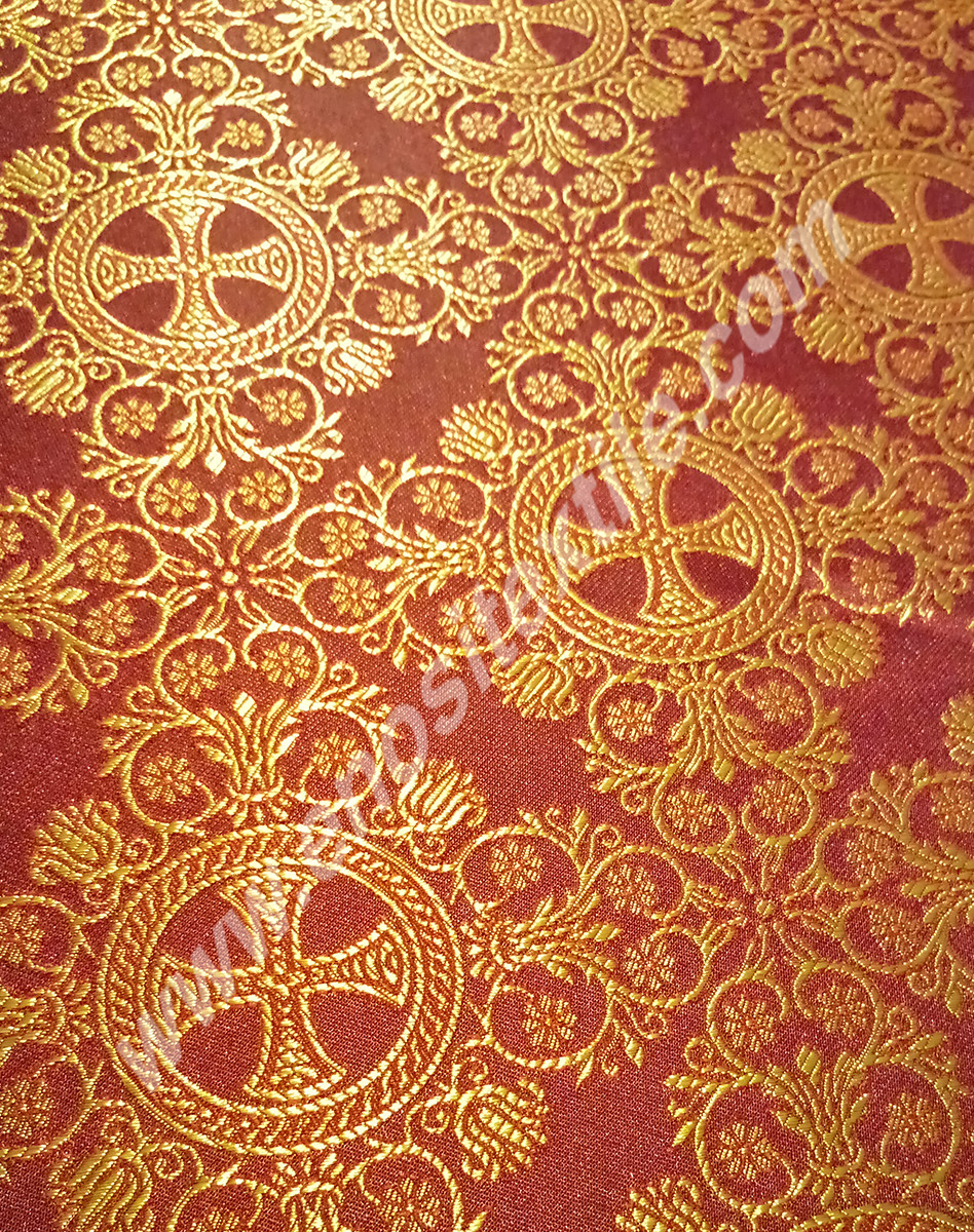 KL-017 Claret Red-Gold Brocade Fabrics